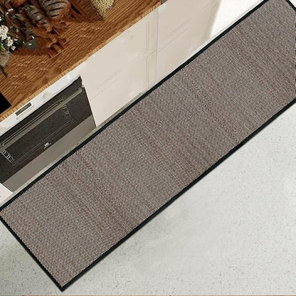 Artoid Mode Washable Non Skid Kitchen Rugs and Mats Doormat, Absorbent Door Mat Rugs for Kitchen Floor Front of Sink Hallway Black 17x60 Inch