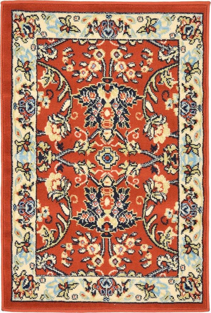 Rugs.com Yasmin Collection Rug – 2' x 3' Terracotta Medium Rug Perfect for Entryways, Kitchens, Breakfast Nooks, Accent Pieces