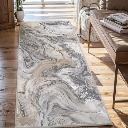 2x10 Runner Rug for Hallways Kitchen Modern Abstract Washable Rug Soft Non Slip Carpet for Laundry Entryway Bedroom Bathroom