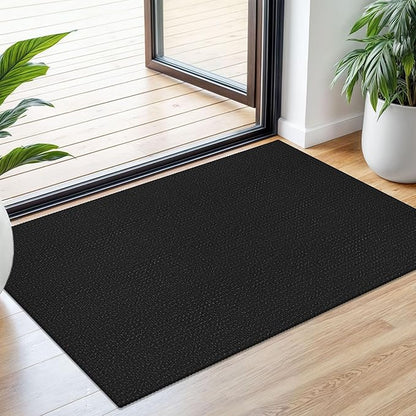 Small Braided Rugs 2x3 Ft Area Rugs for Entryway Boho Washable Rug Non Slip Rubber Backed Throw Rugs Cotton Woven Door Mat Indoor Entrance Front Door Rugs for Foyer Kitchen, Black/Grey
