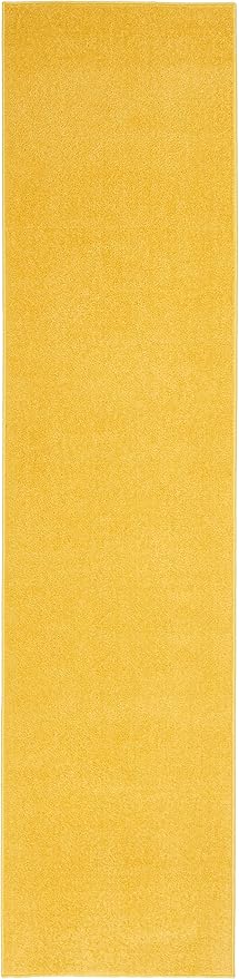 Nourison Home Nourison Essentials Yellow 2'2" x 14' Area Rug - Easy Clean, Non Shedding, Bed Room, Living Room, Dining Room, Kitchen (14' Runner)