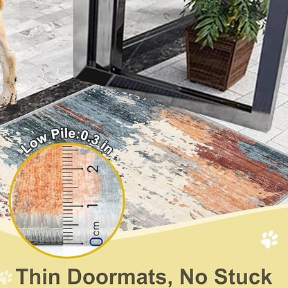 COMSLE Door Mat Soft Absorbent Indoor Front Entryway Rug Machine Washable Entrance Mats for Muddy Paws Non Slip Throw Rugs 24" x 36" Doormat for Inside Foyer Bedroom - Yellow