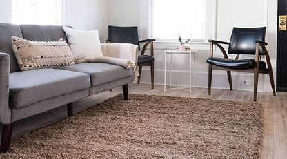 Unique Loom Solid Shag Collection Area Rug (10' x 13' 1" Rectangle, Sandy Brown)