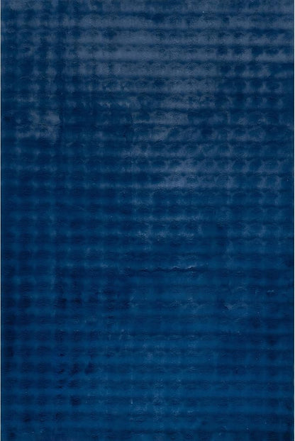 nuLOOM Jeni Navy, 7'6" x 9'6", Solid Faux Rabbit, Fluffy and Cozy, High Traffic, Stain Resistant, Easy Clean, Durable Washable Area Rug for Bedroom, Living Room, Dining, Den, Foyer, Entryway