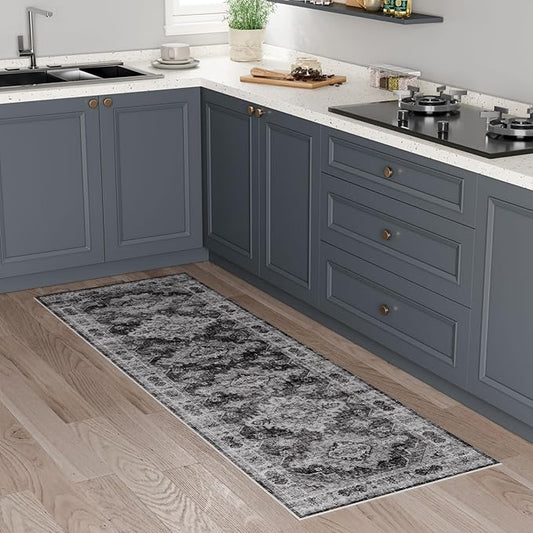 Dripex Washable Runner Rug 2x6 Non-Skid Kitchen Runner Vintage Kitchen Rug for Hallway Soft Low-Pile Carpet, Stain Resistant Kitchen Mat for Laundry Living Room Bathroom