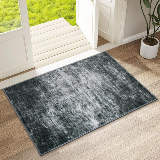 WILLSUN Washable Area Rugs, 2x3 Non-Slip Boho Small Area Rugs for Entryway, Kitchen, Bathroom, Machine Washable Vintage Rug, Indoor Floral Print Carpet for Home Decor, Kid & Pet Friendly Mat