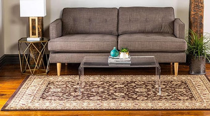 Unique Loom Voyage Collection Traditional Oriental Classic Intricate Design Area Rug (4' 0 x 6' 0 Rectangular, Brown/Ivory)