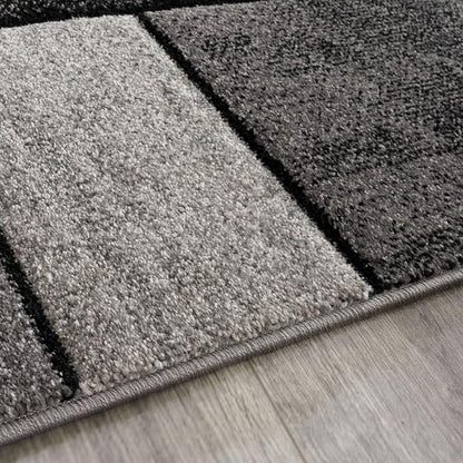Paco Home Area Rug Modern Geometric Pattern in Grey White, Size: 2'8" x 4'11"