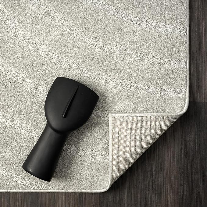 LUXE WEAVERS Modern Geometric Wave Gray 4x6 Area Rug