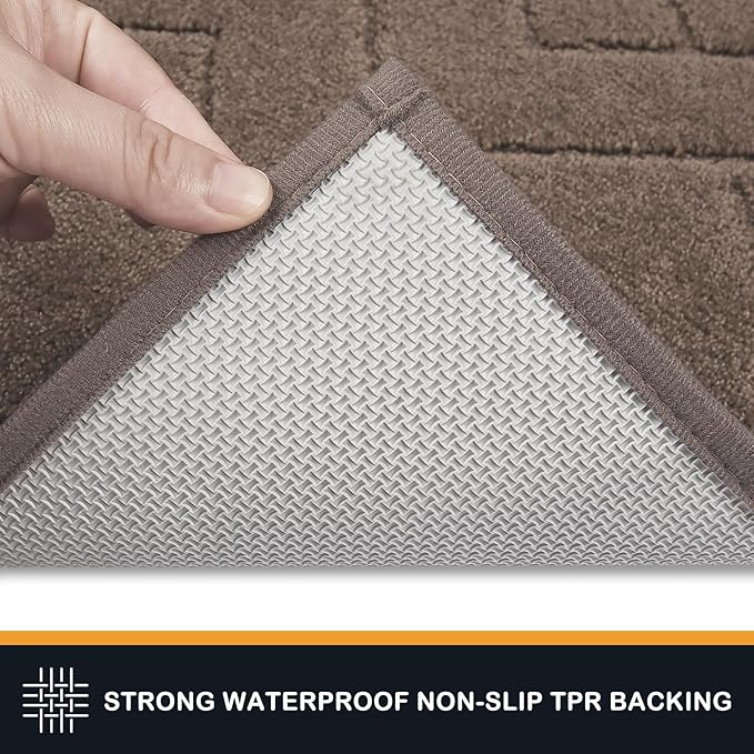 PURRUGS Dirt Trapping Door Mat 24" x 59", Non-Slip Machine Washable Entry Rug, Shoe Scraper, Dog Doormat, Super Absorbent Welcome Mat for Front & Back Door, Muddy Wet Shoes & Paws, Grayish Brown