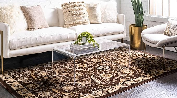Unique Loom Espahan Collection Area Rug - Cape Cod (5' 1" x 8' Rectangle, Brown/ Beige)