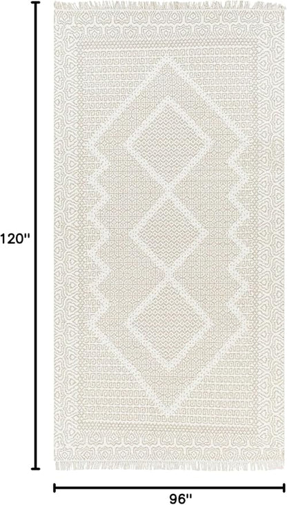 Mark&Day Wool Rugs, 8x10 Nishnabotny Cottage Medium Beige Area Rug, Beige Carpet for Living Room, Bedroom or Kitchen (8' x 10')