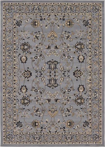 Unique Loom Sialk Hill Collection Area Rug - Washington (7' 1" x 10' Rectangle Gray/Black)