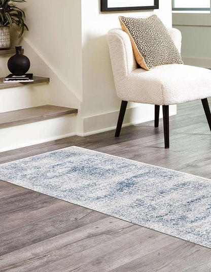 Unique Loom Finsbury Collection Area Rug - Sarah (2' x 9' 10" Runner, Blue/ Ivory)