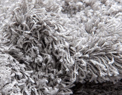 Unique Loom Solid Shag Collection Area Rug (3' 3" Square, Cloud Gray)