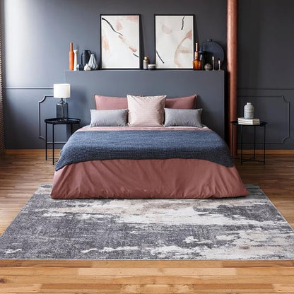 LUXE WEAVERS Euston Collection Gray-Gray 2x7 Modern Abstract Area Rug