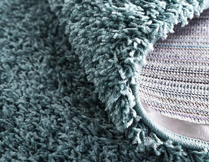 Unique Loom Solid Shag Collection Area Rug (8' x 11' Rectangle, Light Slate Blue)