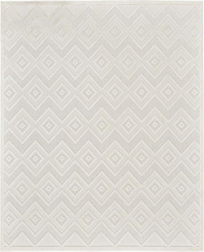 Nourison Home Versatile Ivory White 7' x 10' Area Rug - Easy Clean, Non Shedding, Bed Room, Living Room, Dining Room, Kitchen (7' x 10')