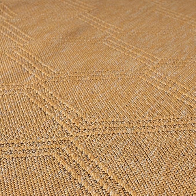 LUXE WEAVERS Modern Farmhouse Yellow 8x10 Washable Area Rug, Anti-Slip Diamond Pattern Carpet