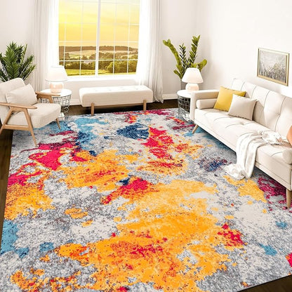 Istana 9x12 Area Rug - Multi Colors 9 x 12 Area Rugs for Living Room - Foldable 9x12 Rugs for Bedroom/Living Room Rug - Stain Resistant Washable Rugs - Eco-Friendly Area Rugs