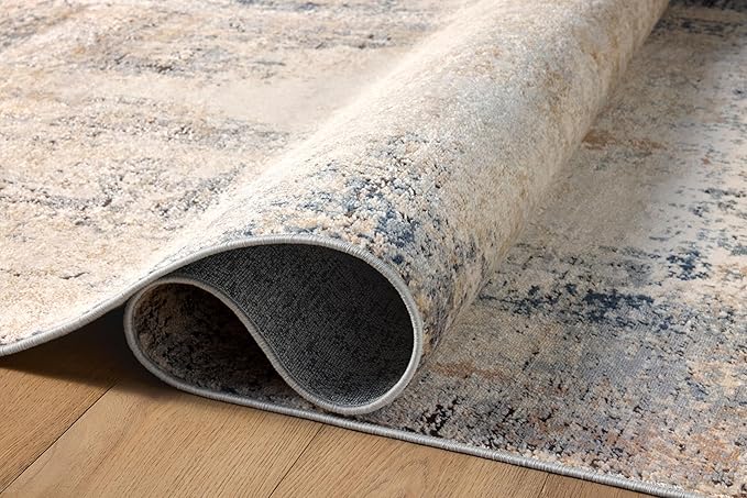Loloi Teagan Collection TEA-08 Ivory/Mist 2'-8" x 4' Accent Rug, Large, Soft Neutral Rug, High-Traffic for Living Room, Bedroom, Home Office, Dining Area