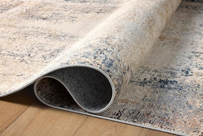 Loloi Teagan Collection TEA-08 Ivory/Mist 2'-8" x 10'-6" Runner Rug, Large, Soft Neutral Rug, High-Traffic for Living Room, Bedroom, Home Office, Dining Area