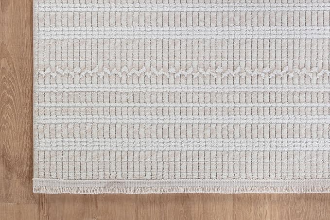 Modern Indoor Rug Stripe 5x7 Area Rugs for Living Room Luxury Kitchen Bedroom Durable Soft Geometric Durable Low and High Pile Stain Resistant Non Shedding Area Carpet 5x7