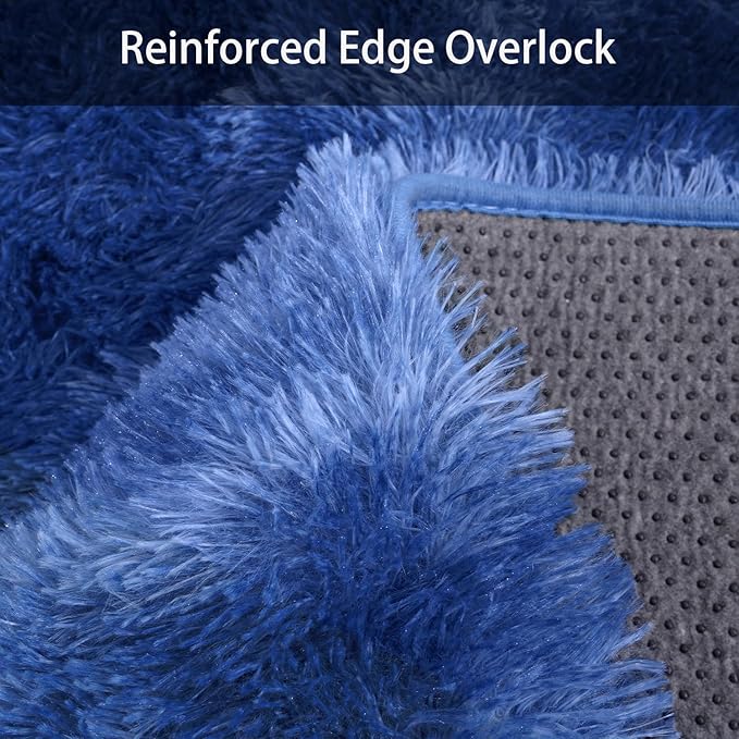 Fluffy Area Rugs for Living Room, Soft Shaggy Carpets for Living Room, Upgrade Anti-Skid Fuzzy Rugs for Kids' Room, Perfect Decor for Modern Home Tie Dye Blue 6x9 Feet