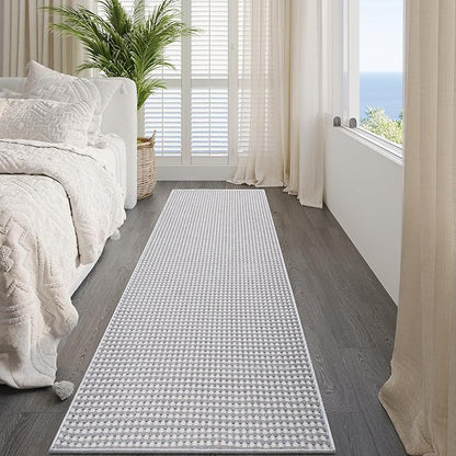 Boho 2x8 ft Runners for Hallways Extra Long Woven Washable Kitchen Runner Mat Rugs Non Slip, Soft Entryway Laundry Hall Floor Runner Carpet for Indoor Backdoor Bedroom Hallway Living Room, Gray