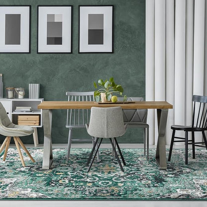 LUXE WEAVERS Moroccan Green 5x7 Medallion Area Rug for Living Rooms