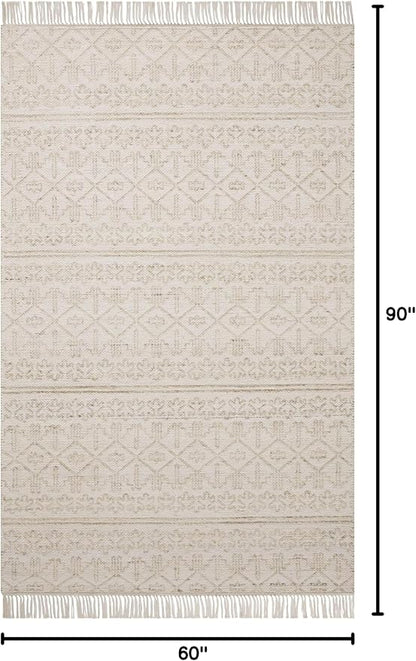 Loloi Angela Rose Rivers Collection RIV-03 Sand/Ivory 5'-0" x 7'-6" Reversible Area Rug