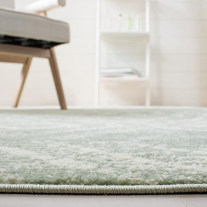 SAFAVIEH Adirondack Collection Area Rug - 6' x 9', Green & Ivory, Modern Diamond Distressed Design, Non-Shedding & Easy Care, Ideal for High Traffic Areas in Living Room, Bedroom (ADR131Y)