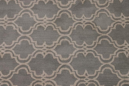Modern Collection 5 x 8 Trellis Area Rug, All-Over/Geometric Wool Carpet for Home Décor, Living Room, Dining Room, and Bedroom