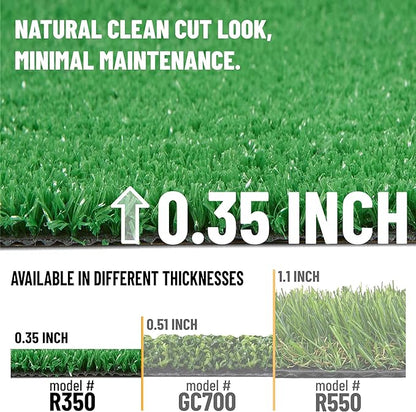 Ottomanson Artificial Grass Turf 22" x 16' Indoor Outdoor Faux Grass Rug with Drainage Holes, Customizable with Extra Long Size Options, Perfect for Patio Lawn Balcony Weddings Photoshoot Backdrop