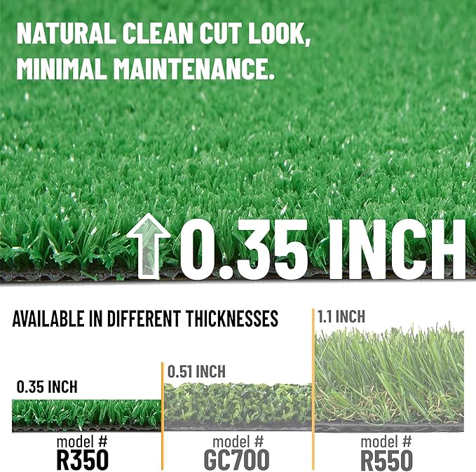 Ottomanson Artificial Grass Turf 22" x 25' Indoor Outdoor Faux Grass Rug with Drainage Holes, Customizable with Extra Long Size Options, Perfect for Patio Lawn Balcony Weddings Photoshoot Backdrop