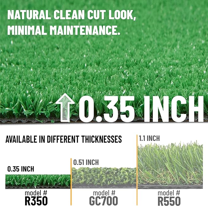 Ottomanson Artificial Grass Turf 22" x 18' Indoor Outdoor Faux Grass Rug with Drainage Holes, Customizable with Extra Long Size Options, Perfect for Patio Lawn Balcony Weddings Photoshoot Backdrop