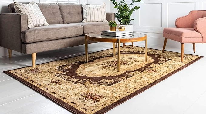 Unique Loom Versailles Collection Traditional Classic Floral Motif Area Rug (2' 2 x 3' 0 Rectangular, Brown/ Ivory)