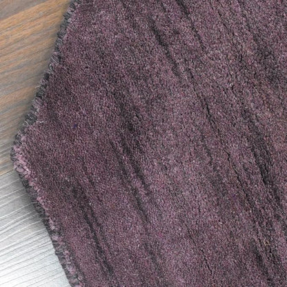 Hand Knotted Loom Wool ECO-Friendly Area Rugs - 6'x6', Octagon, Purple Color, Solid Plain Design, High Pile Thick Handmade Anti Skid Area Rugs for Living Room, Bed Room (L00111)