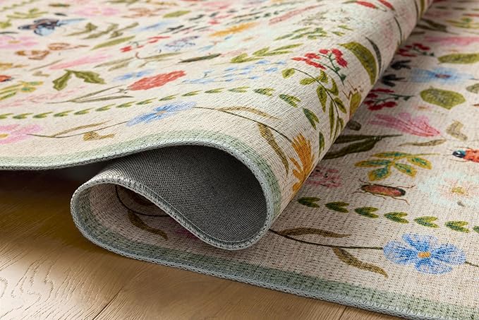 Loloi Rifle Paper Co. Canopy Collection CNP-04 Cream/Multi 2'-0" x 3'-0" Accent Rug