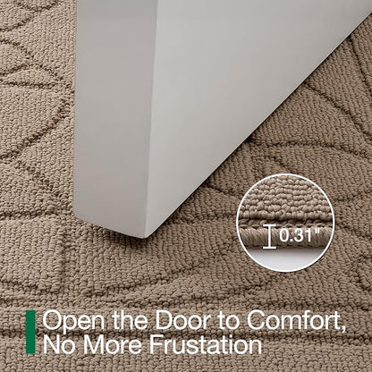 LUMI Door Mat Indoor Entrance 24"x36", Front Welcome Mat with Non-Slip Rubber Backing, Low Profile Dirt Trapper Inside Doormat for Entrance, Garage, Patio, Beige