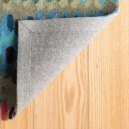 Dash & Albert Paint Chip Stone Hand Micro Hooked Wool Rug, 7.5 X 9.5 Feet, Multicolored Geometric Pattern