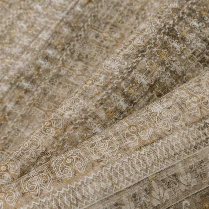 Brown 6x9 Area Rug for Living Room Washable Vintage Distressed Large Carpet Bedroom Low Pile Non Slip Indoor Soft Retro Throw Accent Rug Office Kitchen Bathroom Dining Room