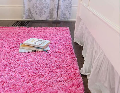 Unique Loom Solid Shag Collection Area Rug (2' 6" x 13' 1" Runner, Taffy Pink)