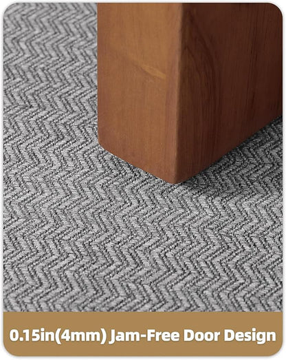 Color&Geometry Thin Indoor Entrance Mats for Home, 24"X36" Indoor Mats for Entryway Non Slip Rubber Backed, Dirt Trapper Door Rugs for Entryway Indoor 2x3 Washable, Grey (Rolled-up NO Creases)
