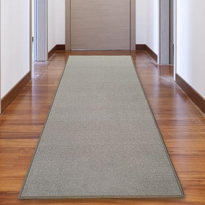 Custom Made Runner Rug Low Pile with Rubber Backing for Kitchen Foyer Hallway Entry Choose Your Length Size 31 Inch Wide Solid and Plain Beige Color (3 feet x 31 Inch)