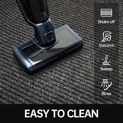 Front Door Mat, 2' x 6' Heavy Duty Indoor Outdoor Welcome Mat for Entryway, Commercial Entrance, Low Profile, Non-Slip, Durable Rubber Backing for Patio, Home