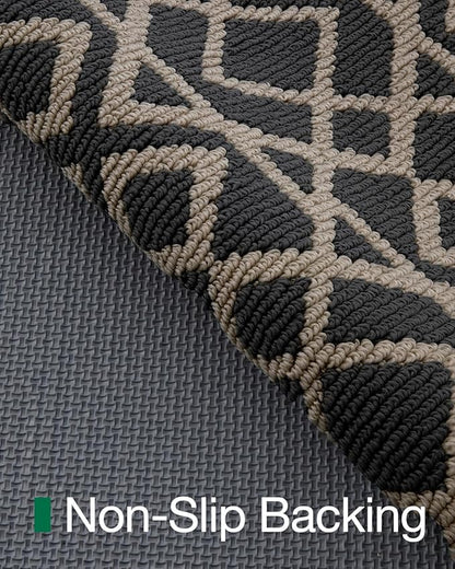 LUMI Entryway Floor Mat 24x36, Deep Mud Removal and Water Absorption, Dustproof and Wear-Resistant, Easy to Clean, Suitable for Home/Office, Dark Grey