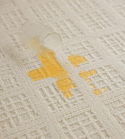 jxgzyy Beige Area Rug, 0.36'' Thick Low Pile Textured Rug, Modern Aesthetic Solid Carpet for High Traffic Area, Stain-Resistant Kitchen Rug with Non-Slip Backing, 5x7