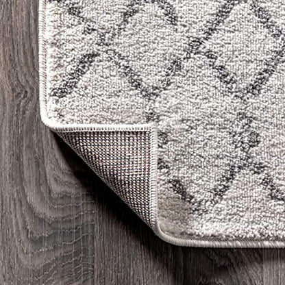 JONATHAN Y Boho Vintage Diamond Cream/Gray Runner Rug 2X8 ft, Moroccan Hype for Living Room, Bedroom, Kitchen, Office, Easy-Cleaning, High Traffic, Pet-Friendly, Non-Shedding (MOH101B-28)