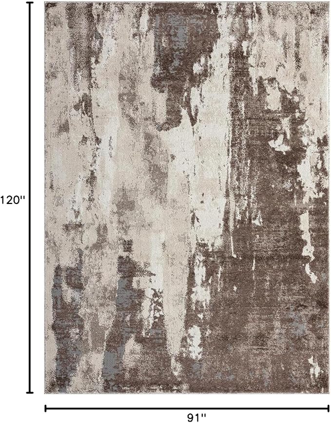 LUXE WEAVERS Euston Collection 7681 Brown 8x10 Modern Abstract Area Rug